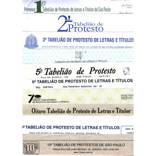 Certidão dos 10 Cartórios de Protesto (Pessoa Jurídica)